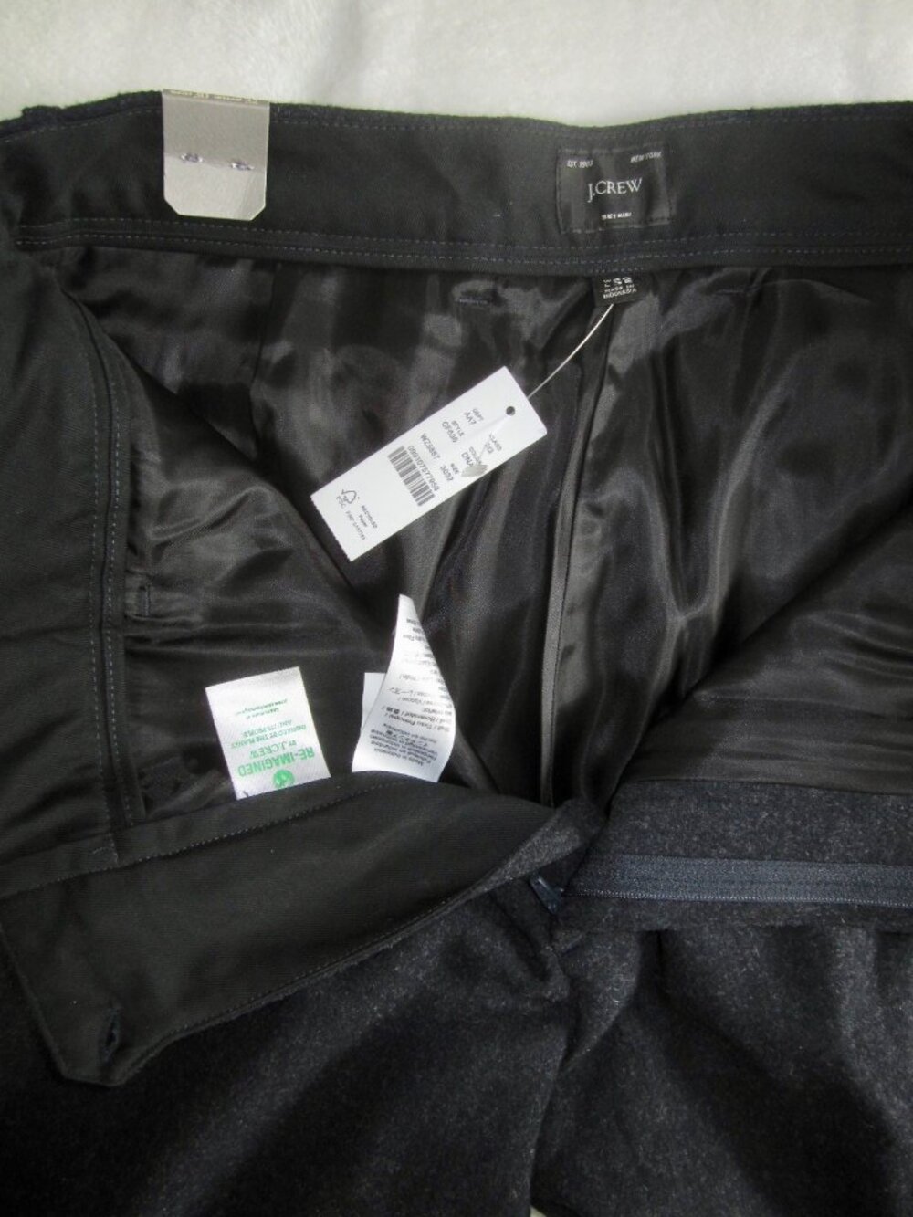 NWT J CREW Classic Creased Trouser Pants Japanese Wool Blend Style CF636 30 x 32 - Picture 4 of 7